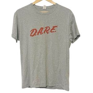 Vintage DARE Program 90s Gray Short Sleeve Cotton T-Shirt‎ Size Medium Unisex